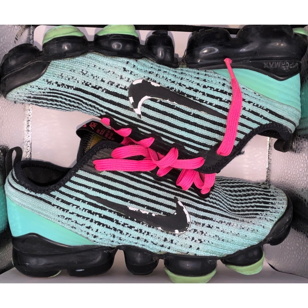 Nike Air VaporMax Flyknit 3 South Beach Turquoise Pink BQ5238-300 Kids 4.5Y
